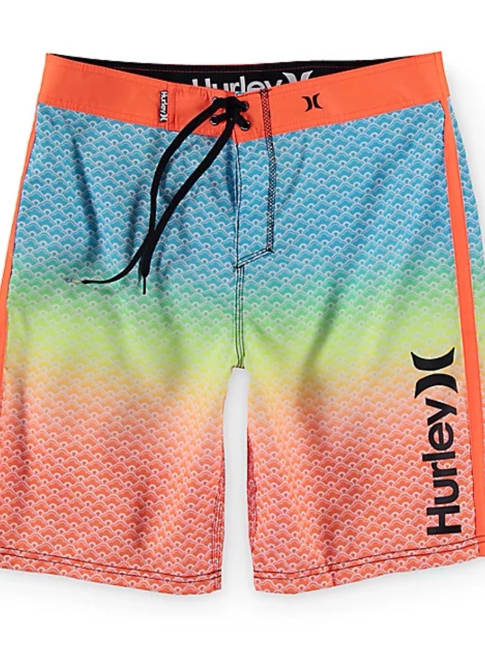 Hurley Men’s scallops 21 Board Shorts Swim Trunks Surf Beach multicolor GUC
